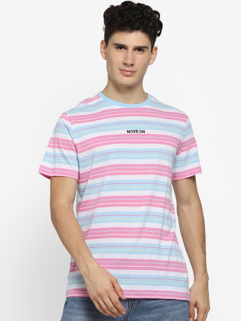 

FOREVER 21 Men Multicoloured Striped Round Neck T-shirt, Multi