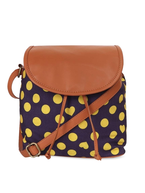 

Lychee bags Purple & Tan Brown Printed Sling Bag