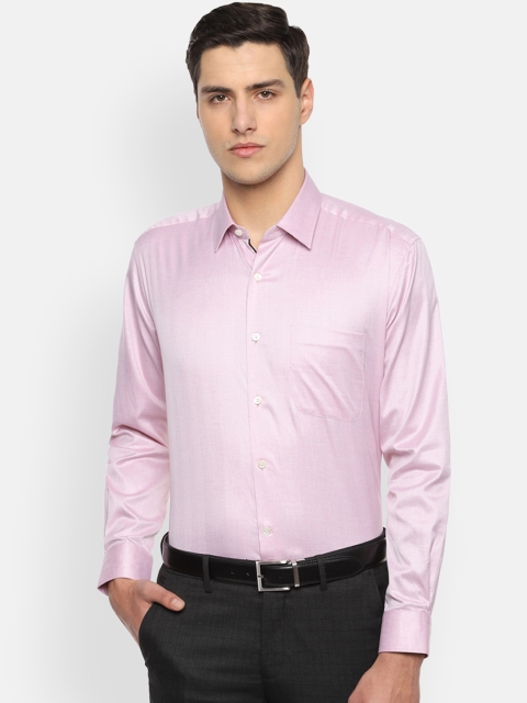 

Luxure by Louis Philippe Men Pink Regular Fit Self Design Formal Shirt