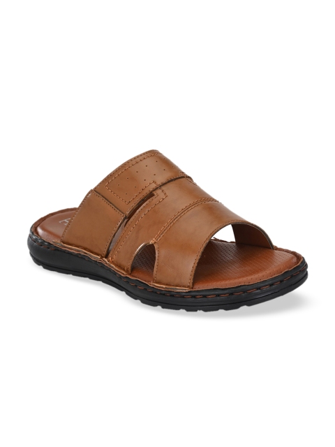 

El Paso Men Tan Brown Solid Comfort Sandals