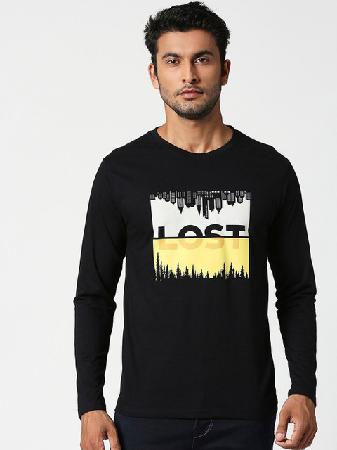 

Bewakoof Men Black Printed Round Neck T-shirt