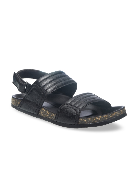 

Khadims Men Black Solid Comfort Sandals