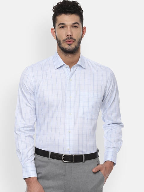 

Luxure by Louis Philippe Men Blue Self Design Formal Shirt