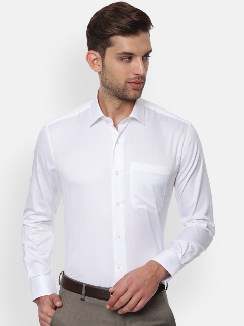 

Luxure by Louis Philippe Men White Regular Fit Self Design Formal Shirt