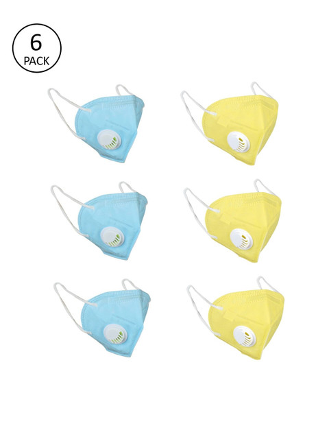 

OOMPH Unisex 6 Pcs 5 Ply Anti-Pollution Reusable N95 Masks, Blue