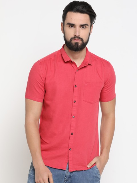 

SHOWOFF Men Pink Slim Fit Solid Casual Shirt