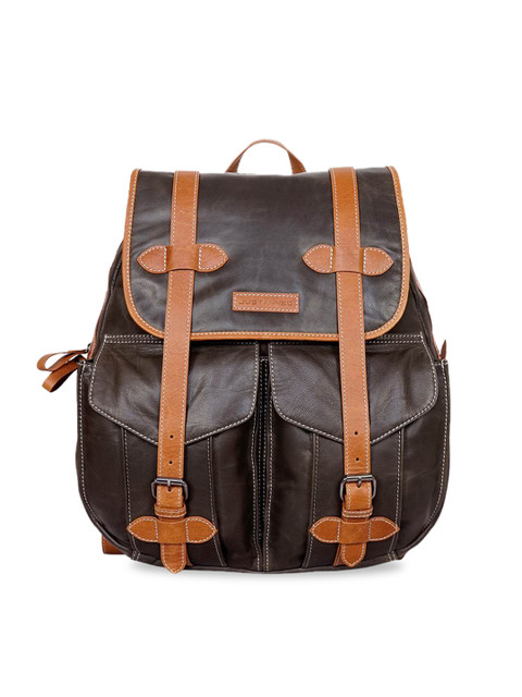 

Justanned Men Tan Brown Solid Backpack
