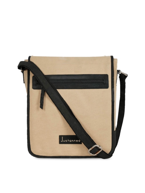 

Justanned Men Beige Solid Messenger Bag