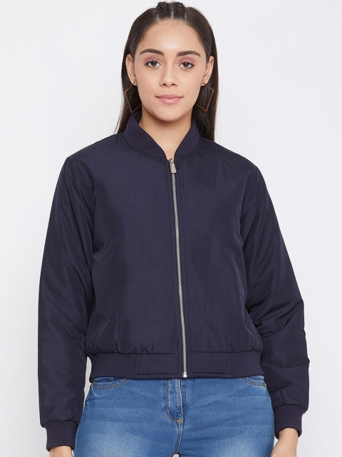 

Crimsoune Club Women Navy Blue Solid Insulator Biker Jacket