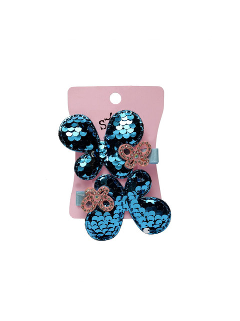 

Stoln Girls Blue Set of 2 Embellished Alligator Hair Clips