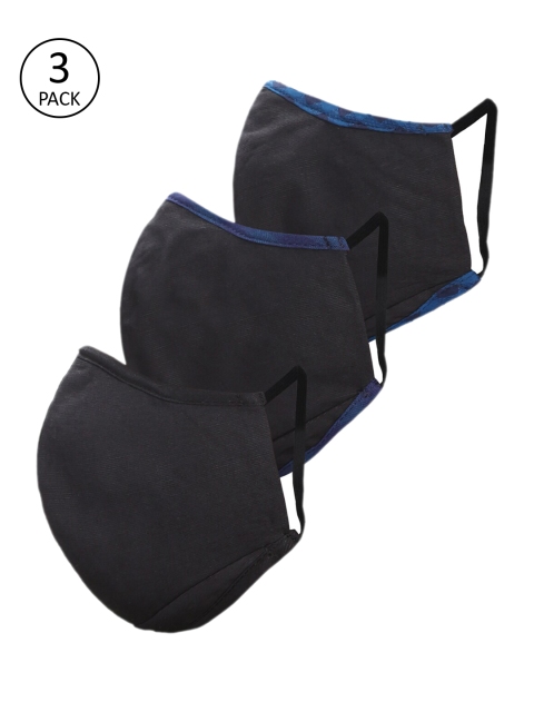 

Peter England Men Assorted 3 Pcs 3-Ply Reusable Outdoor Protective Masks, Black