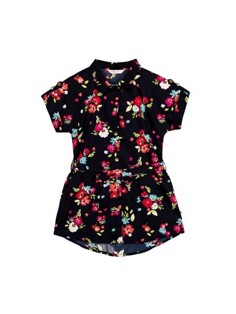 

Budding Bees Girls Black & Red Floral Printed Shirt Dress