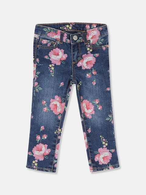 

GAP Girls Blue & Pink Slim Fit Mid-Rise Clean Look Jeans