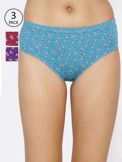 

Lady Lyka Women Pack Of 3 Printed Hipster Briefs PYRAMIDS-25, Maroon