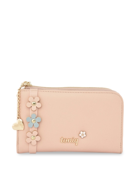 

ToniQ Women Pink Solid Zip Around Wallet