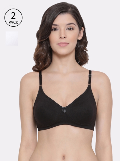 

Lux Lyra Black & White Solid Non-Wired Non Padded Everyday Bra