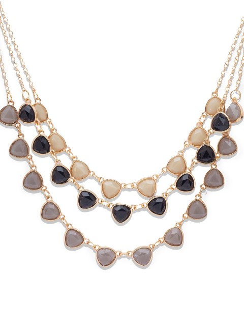 

Globus Gold-Plated & Black Layered Statement Necklace
