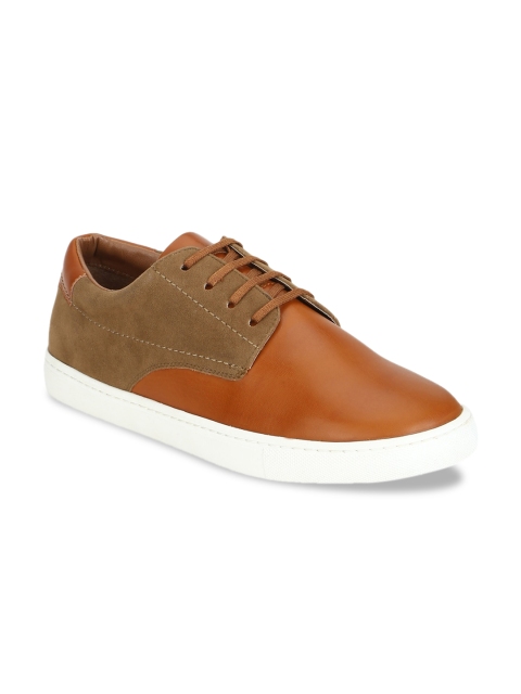 

Aditi Wasan Men Tan Brown Colourblocked Vegan Leather Sneakers