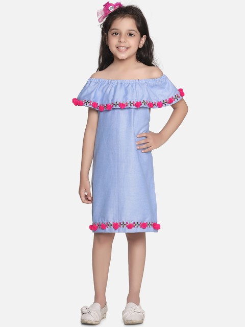 

Fairies Forever Girls Blue Solid A-Line Dress