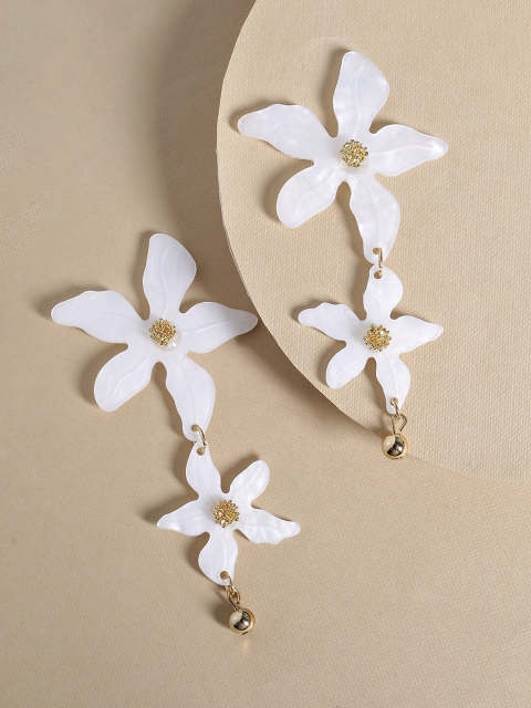 

Tistabene 18K Gold-Plated Contemporary Drop Earrings, White