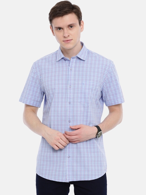 

Classic Polo Men Blue & White Slim Fit Checked Casual Shirt