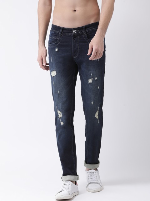 

COBB Men Navy Blue Slim Fit Mid-Rise Mildly Distressed Jeans