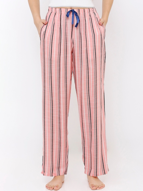 

Heart 2 Heart Women Pink & White Striped Band Lounge Pants