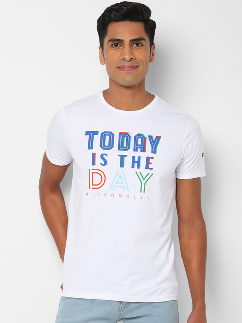

Allen Solly Men White Printed Round Neck T-shirt