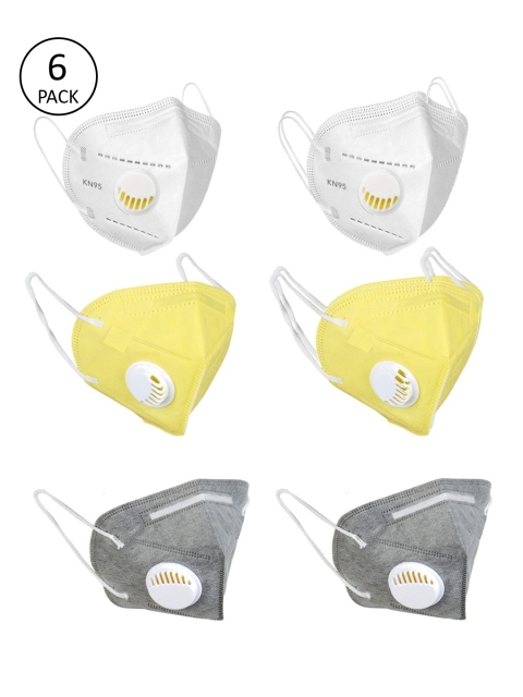 

OOMPH Unisex 6 Pcs 5 Ply Anti-Pollution Reusable N95 Masks, White