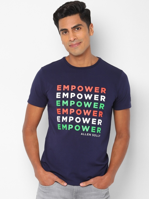 

Allen Solly Men Navy Blue Printed Round Neck T-shirt