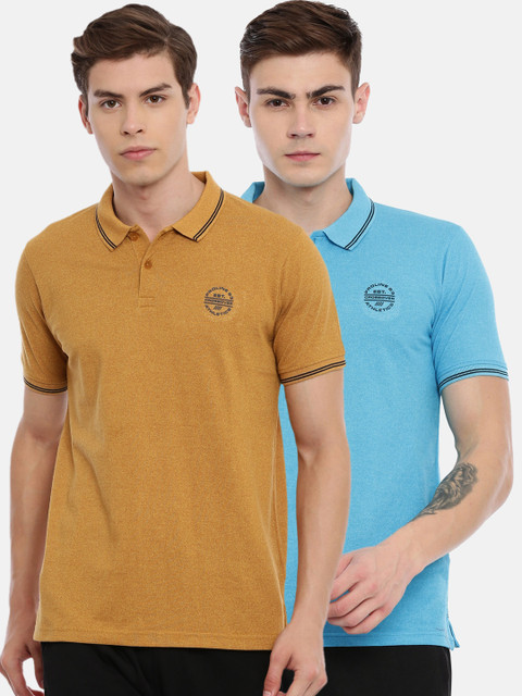 

Proline Active Men Blue Solid Polo Collar T-shirt