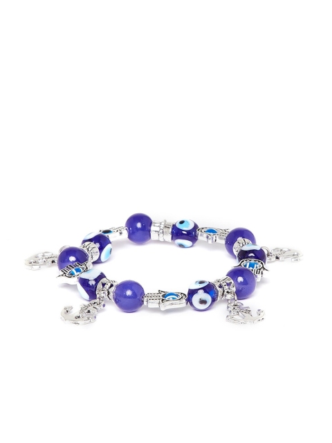 

ZeroKaata Silver-Toned And Blue Anchor Artificial Charm Bracelet