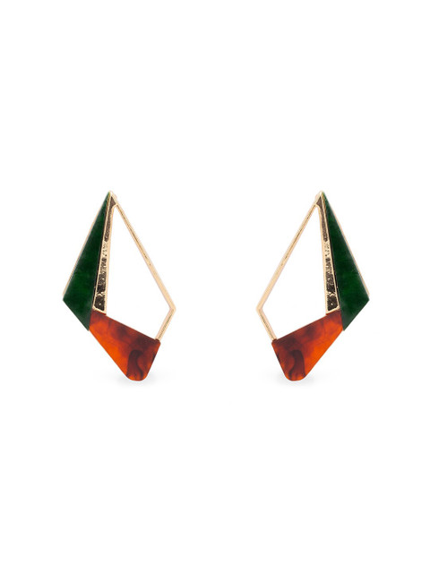 

Globus Gold-Plated & Red Geometric Handcrafted Studs