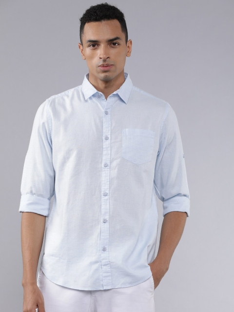 

HIGHLANDER Men Blue Slim Fit Solid Casual Shirt