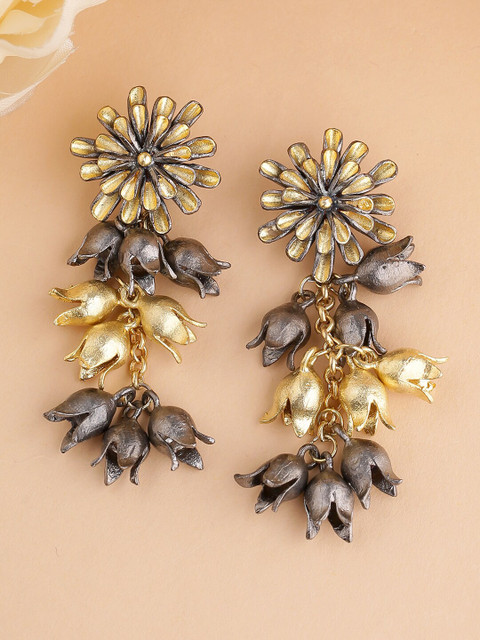 

Tistabene Grey Gold Plated Floral Drop Earrings