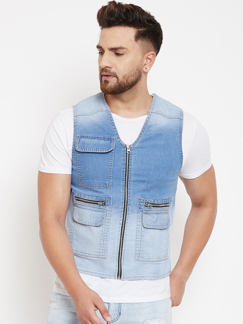 

FUGAZEE Men Blue Ombre Denim Jacket