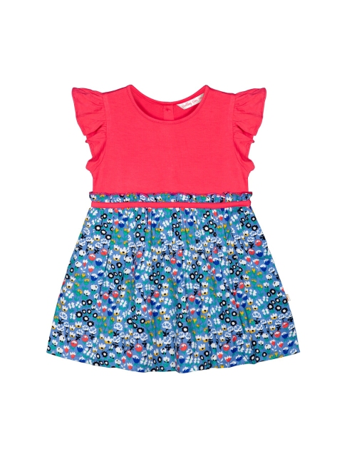 

Budding Bees Infant Girls Pink & Blue Printed A-Line Dress