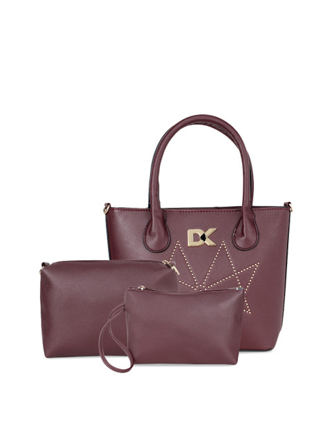 

Diana Korr Maroon Set of 3 Embellished Handheld Bag