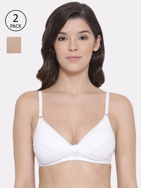 

Lux Lyra Pack Of 2 Solid Non-Wired Non Padded Everyday Bras LYRA_BRA_501_WH_SK_2PC, White