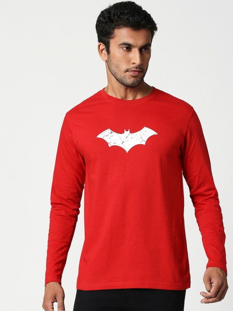 

Bewakoof Men Red Batman Printed Glow In The Dark Round Neck T-shirt