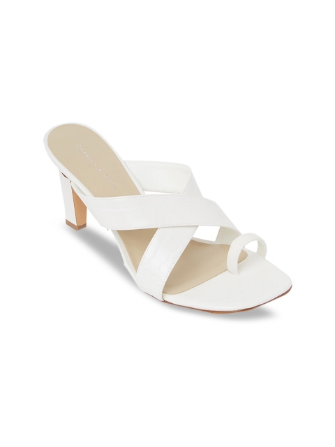 

CHARLES & KEITH Women White Solid Slim Heels