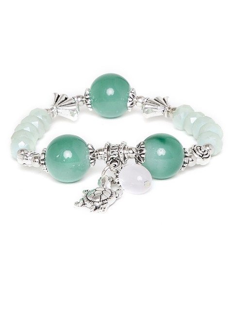 

ZeroKaata Green Metal Tortoise Charm Bracelet