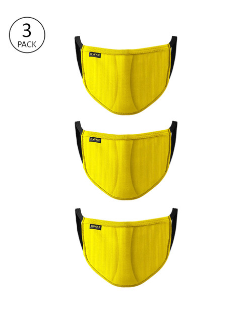 

Bewakoof Men Pack Of 3 Yellow Reusable 3 Ply Cloth Masks