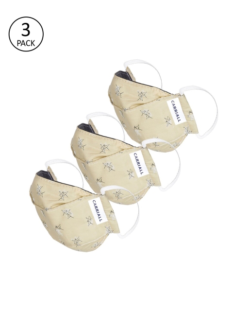 

CARRIALL Unisex Pack of 3 Pcs Yellow Reusable 3-Ply Protective Outdoor Masks