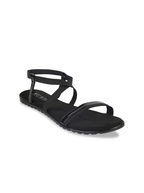 

Wet Blue Women Black Solid Comfort Sandals