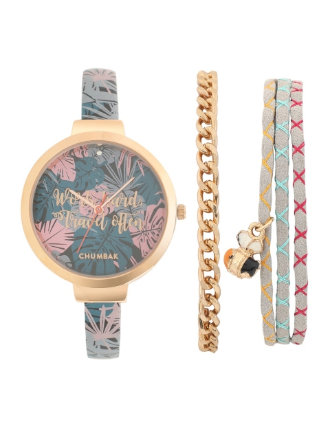 

Chumbak Women Multicoloured Analogue Watch With Bracelets 8907605091872, Multi