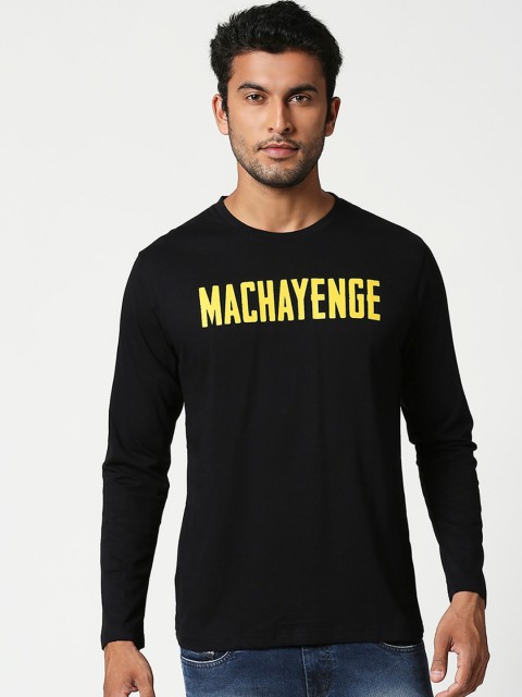 

Bewakoof Men Black & Yellow Printed Round Neck T-shirt