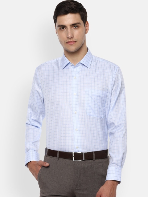 

Luxure by Louis Philippe Men Blue Regular Fit Checked Formal Shirt