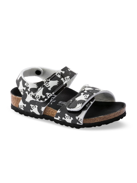 

Birkenstock Boys Black & White Printed Narrow Width Palu Sports Sandals