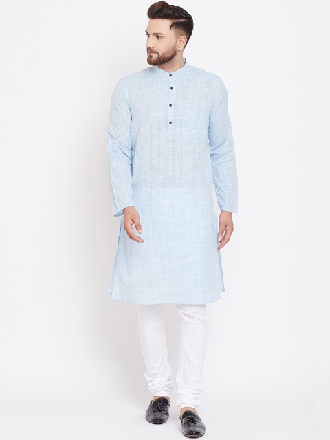 even Men Blue Solid A-Line Kurta